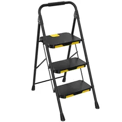 JUST HOME COLLECTION - Escalera 3 Pasos Metal Negro