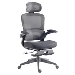 JUST HOME COLLECTION - Silla de Escritorio Malla Ergonómica Mendoza Negra 65x128x61 cm