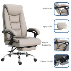 JUST HOME COLLECTION - Silla de Escritorio Arnold Ergonómica Ejecutiva Giratoria 73x121,5x69 cm Café con Base Cromada