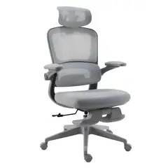 undefined - Silla de Escritorio Mendoza Ergonómica Ejecutiva Giratoria Reclinable Gris Just Home Collection