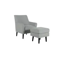 undefined - Sillón con Taburete 1 Cuerpo Gris