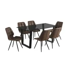 JUST HOME COLLECTION - Juego de Comedor Pera 1 Mesa + 6 Sillas