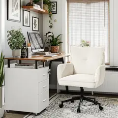 JUST HOME COLLECTION - Silla de Escritorio PC Nube Fija de Oficina Negra