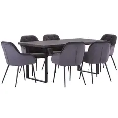 JUST HOME COLLECTION - Juego de Comedor Papeete 1 Mesa + 6 Sillas