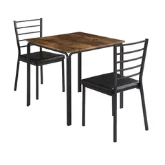 undefined - Set Comedor 1 Mesa + 2 Sillas Negro