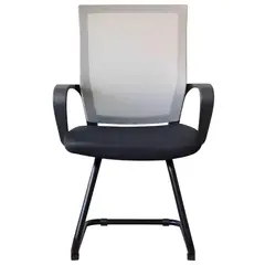 JUST HOME COLLECTION - Silla Auxiliar Isla Ejecutiva Fija de Oficina Gris/Negra