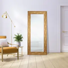 JUST HOME COLLECTION - Espejo Decorativo Grande Rectangular 80x180 cm Dorado Biselado