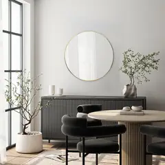 JUST HOME COLLECTION - Espejo Redondo 90 cm Dorado