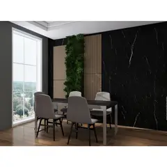 HOLZTEK - Panel Decorativo De Pared Marmolizado Nero Black 120x240cm