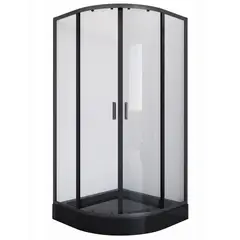 SENSI DACQUA - Cabina Ducha Curva Negra 90x90x205 Cm