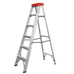 BAUKER - Escalera 1.87m Tijera 5 Peldaños Aluminio 90Kg