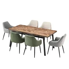 JUST HOME COLLECTION - Juego de Comedor Campania 1 Mesa + 6 Sillas