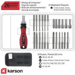 KARSON - Atornillador 26 Piezas