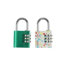 FIXSER - Set 2 Candado Clave 3Diales Multicolor