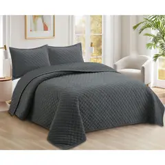 JUST HOME COLLECTION - Quilt Urbano Velvet Sencillo/Semidoble Grafito