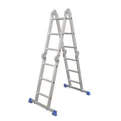 BAUKER - Escalera 3.55m 12 Peldaños Articulada Aluminio 150 kg