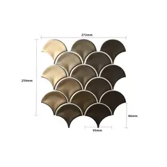 HOLZTEK - Mosaico Porcelanico Olas Metalizado 25.9x27.3cm