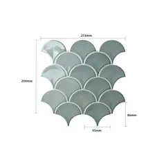 HOLZTEK - Mosaico Porcelanico Olas Verde-Azul 25.9x27.3cm