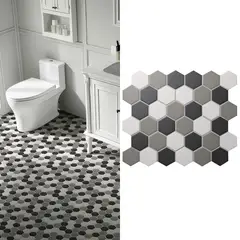 HOLZTEK - Mosaico Porcelanico Hexagono Mix Gris 32.5x28.2cm