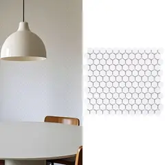 HOLZTEK - Mosaico Porcelanico Mini Hexagon Blanco Mate 26x30