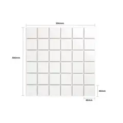 HOLZTEK - Mosaico Porcelanico Piscina Blanc Brillo 30.6x30.6