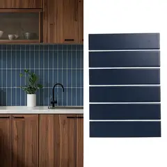 HOLZTEK - Mosaico Porcelanico Brick Azul Mate 19.8x29.1cm