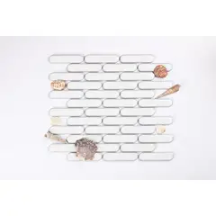 HOLZTEK - Mosaico Porcelanico Oval Blanco 30x30cm
