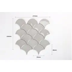 HOLZTEK - Mosaico Porcelanico Olas Gris Claro 25.9x27.3cm