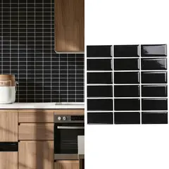 HOLZTEK - Mosaico Porcelanico Bisel Brillo Negro 29.5x29.1cm