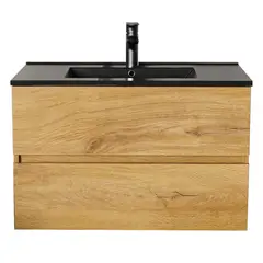 SENSI DACQUA - Mueble de Baño con Lavamanos Negro 80cm Estambul