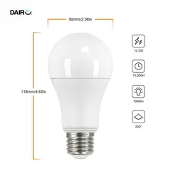 DAIRU - Set de 3 Bombillos Led A60 E27 10.5w Luz Fría Certificado