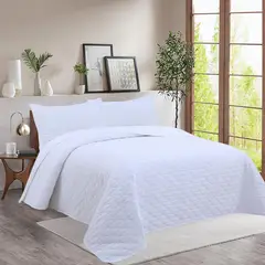 JUST HOME COLLECTION - Quilt Bicolor Semidoble 175x240 cm Blanco