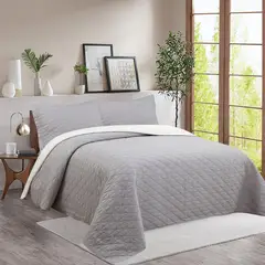 JUST HOME COLLECTION - Quilt Bicolor Taupe/Beige Doble 220x240 cm