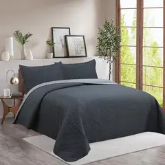JUST HOME COLLECTION - Quilt Bicolor Taupe/Gris 260x240 cm Queen