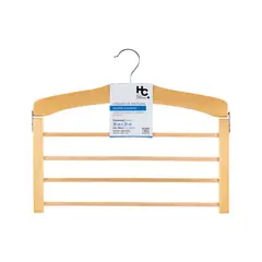 JUST HOME COLLECTION - Colgador de Pantalón Madera 4 Barras