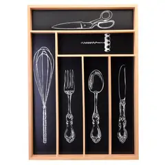 JUST HOME COLLECTION - Organizador de Cubiertos Bambú 30,7x5x43,2 cm