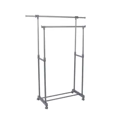 undefined - Perchero Doble Barra Rueda Gris