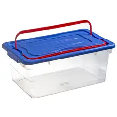JUST HOME COLLECTION - Caja Organizadora Plástica Lok-it con Tapa 24 litros 56x24x34 cm Transparente
