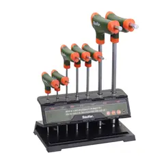 BAUKER - Set 7 Piezas Llaves Hexagonal Pulgada Sae