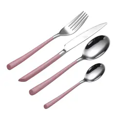 JUST HOME COLLECTION - Juego Cubiertos 16 Piezas Plata Azul