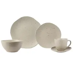 JUST HOME COLLECTION - Juego de Vajilla en Cerámica 6 Puestos 30 Piezas Tokyo Beige