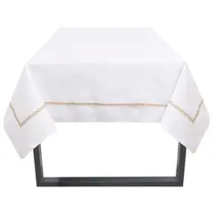 JUST HOME COLLECTION - Mantel Cuadrado 180x180cm Algodón Blanco