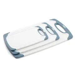 JUST HOME COLLECTION - Set de 3 Tablas de Picar Plástico 24.3cm Blanco/Azul