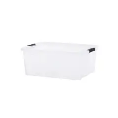 JUST HOME COLLECTION - Caja Plástica Ultraforte Con Tapa 46lt 59.7X23.4X46.4 cm Transparente