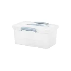 JUST HOME COLLECTION - Caja Plástica Ultraforte Con Tapa 6.5lt 32.7X15X22.3 cm Transparente