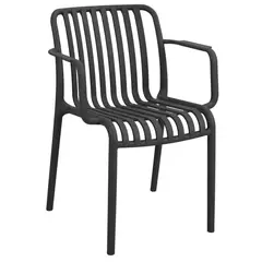 JUST HOME COLLECTION - Silla Plástica con Brazos Atenas Negro