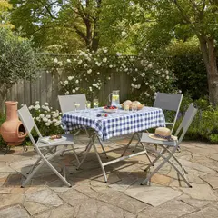 JUST HOME COLLECTION - Juego De Comedor Exterior 4 Puestos Metal Taupe