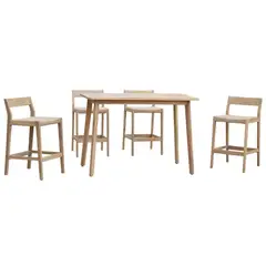 JUST HOME COLLECTION - Juego de Bar Exterior 5 Piezas Madera Acacia Zapallar