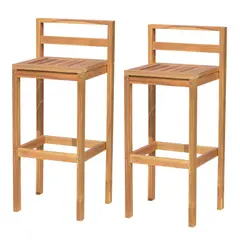 JUST HOME COLLECTION - Set X 2 Sillas Bar Madera Acacia