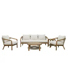 JUST HOME COLLECTION - Juego De Terraza Sala Exterior Madera 5 Piezas Sunny